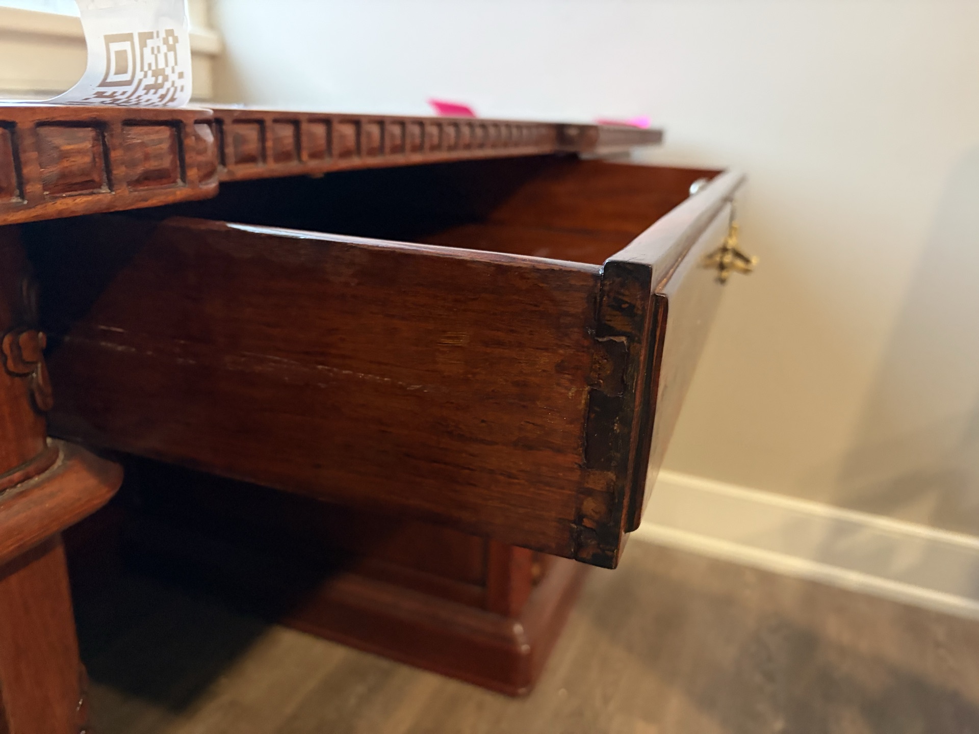 Antique wooden desk with multiple drawers - image 5 of 9