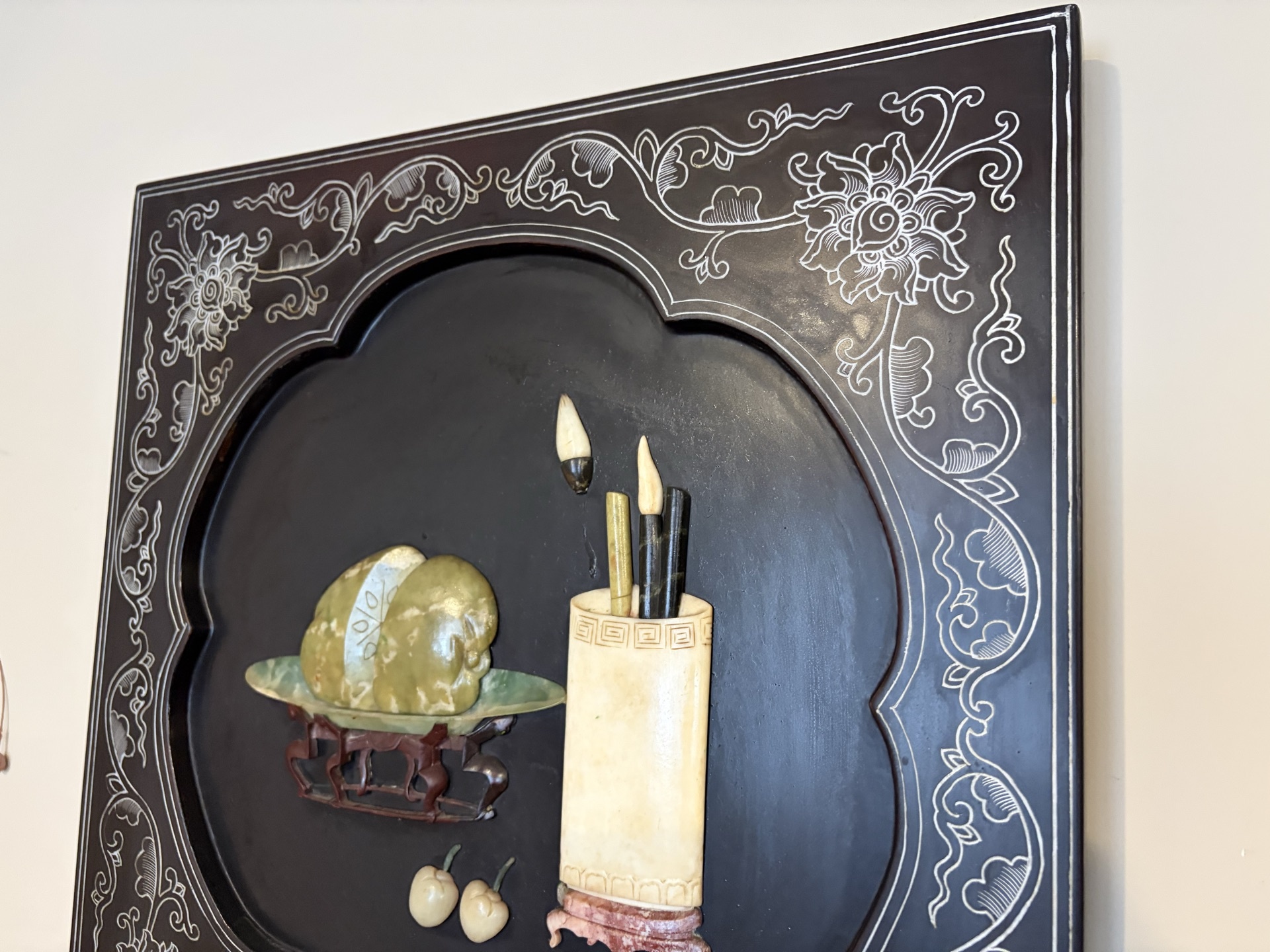 Asian Decorative Lacquer Screen  - image 7 of 8