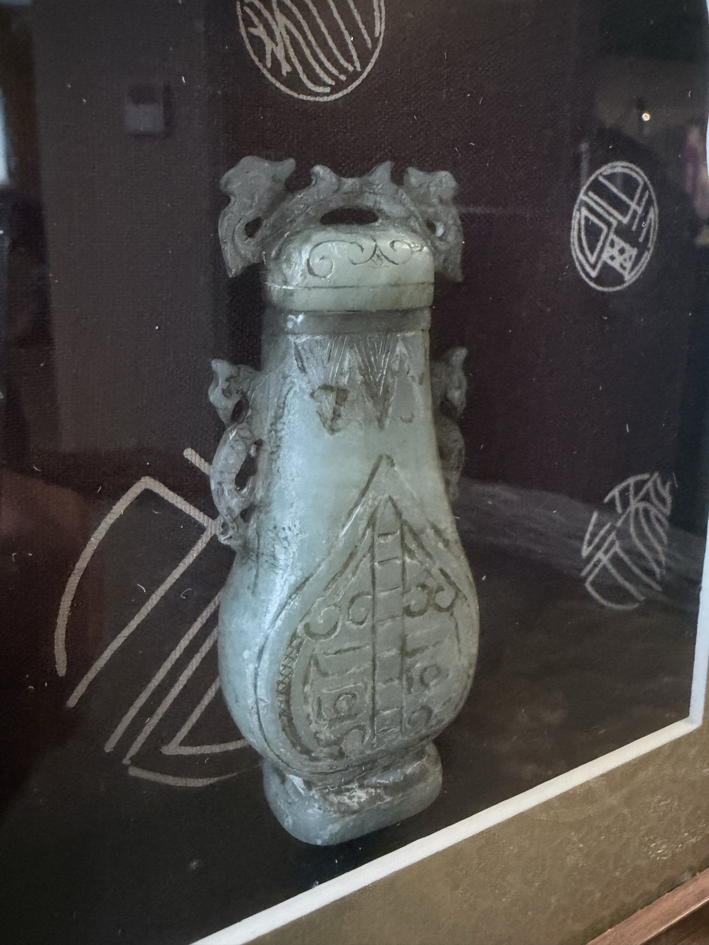 Green Jade Vase in Frame - image 4 of 6
