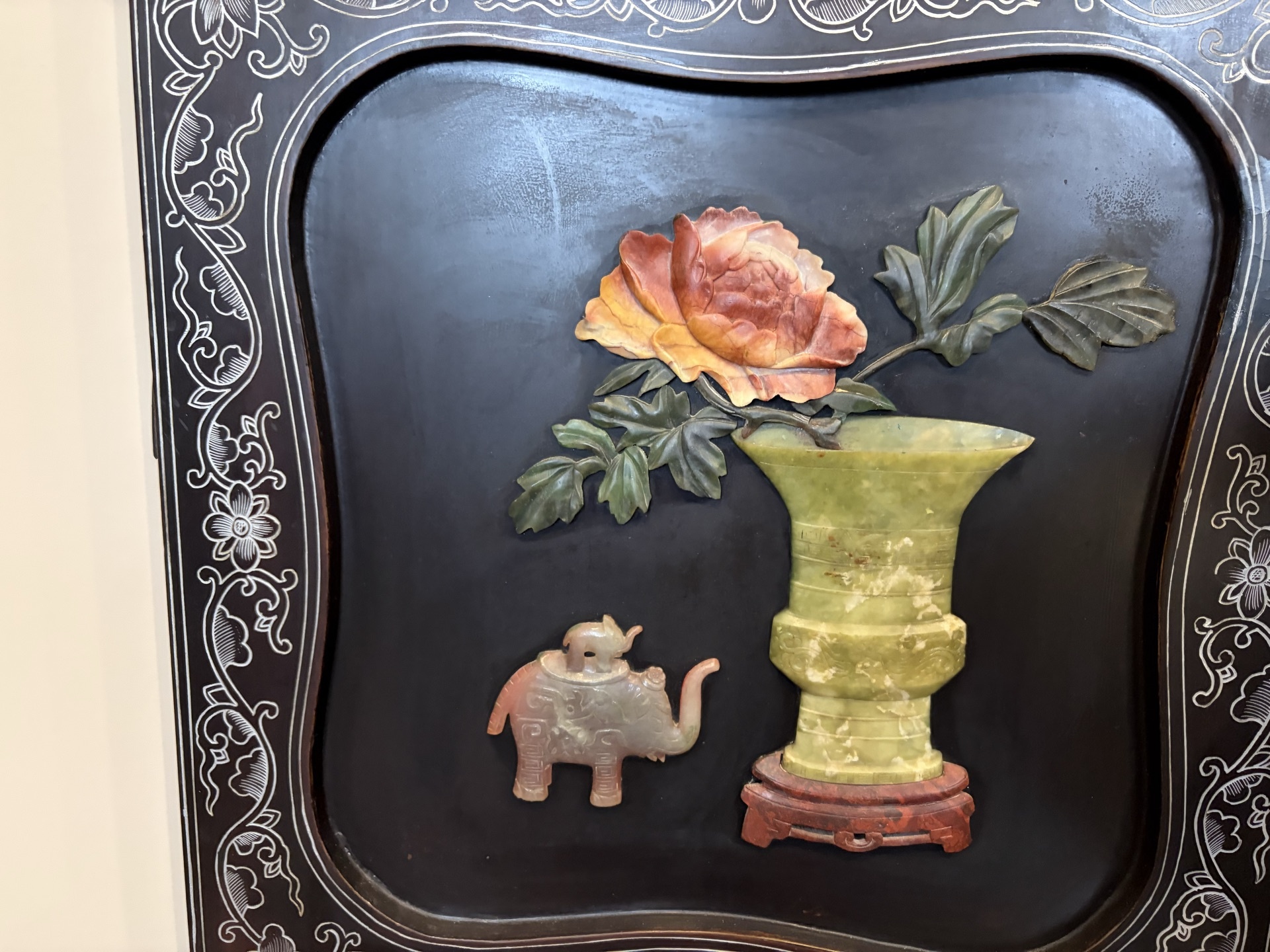 Asian Decorative Lacquer Screen  - image 6 of 8