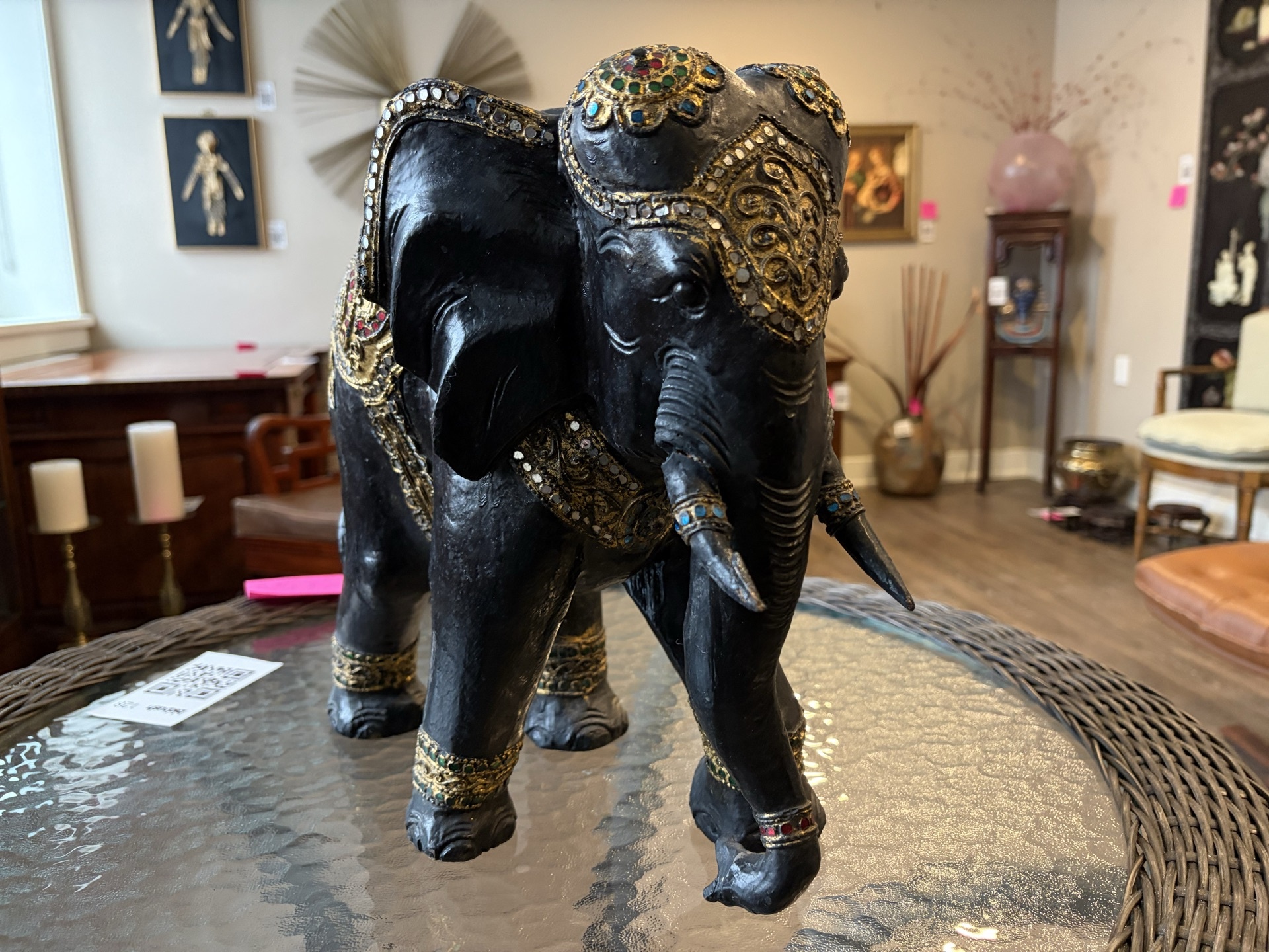 Antique Burmese ornate decorative elephant statue - image 2 of 7