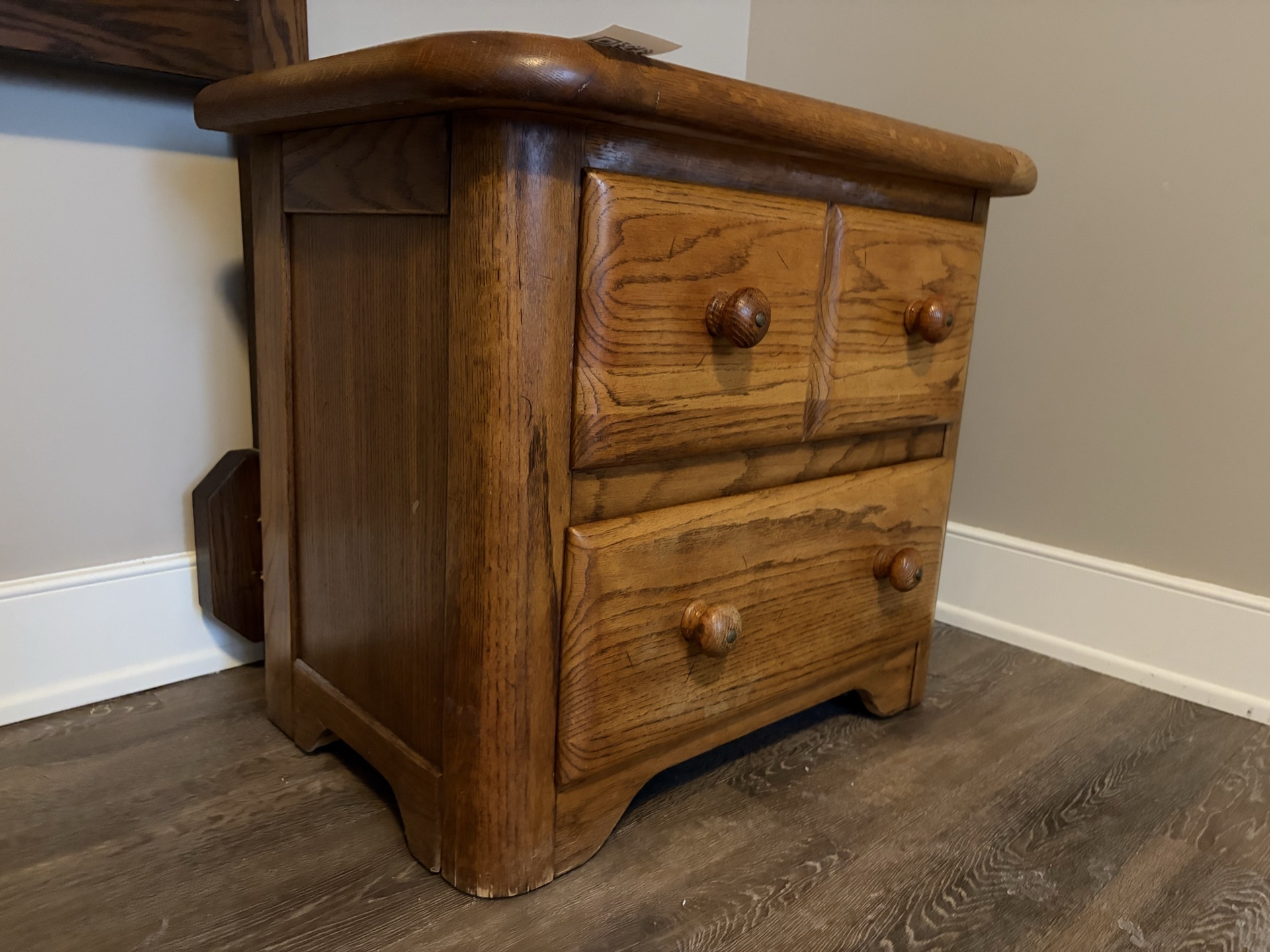 Solid Oak Wood Dresser with Two Drawers - image 1 of 5