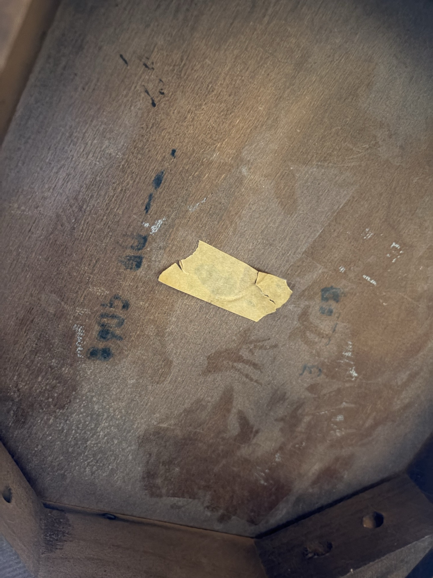 Dark wood square-top side table - image 6 of 7