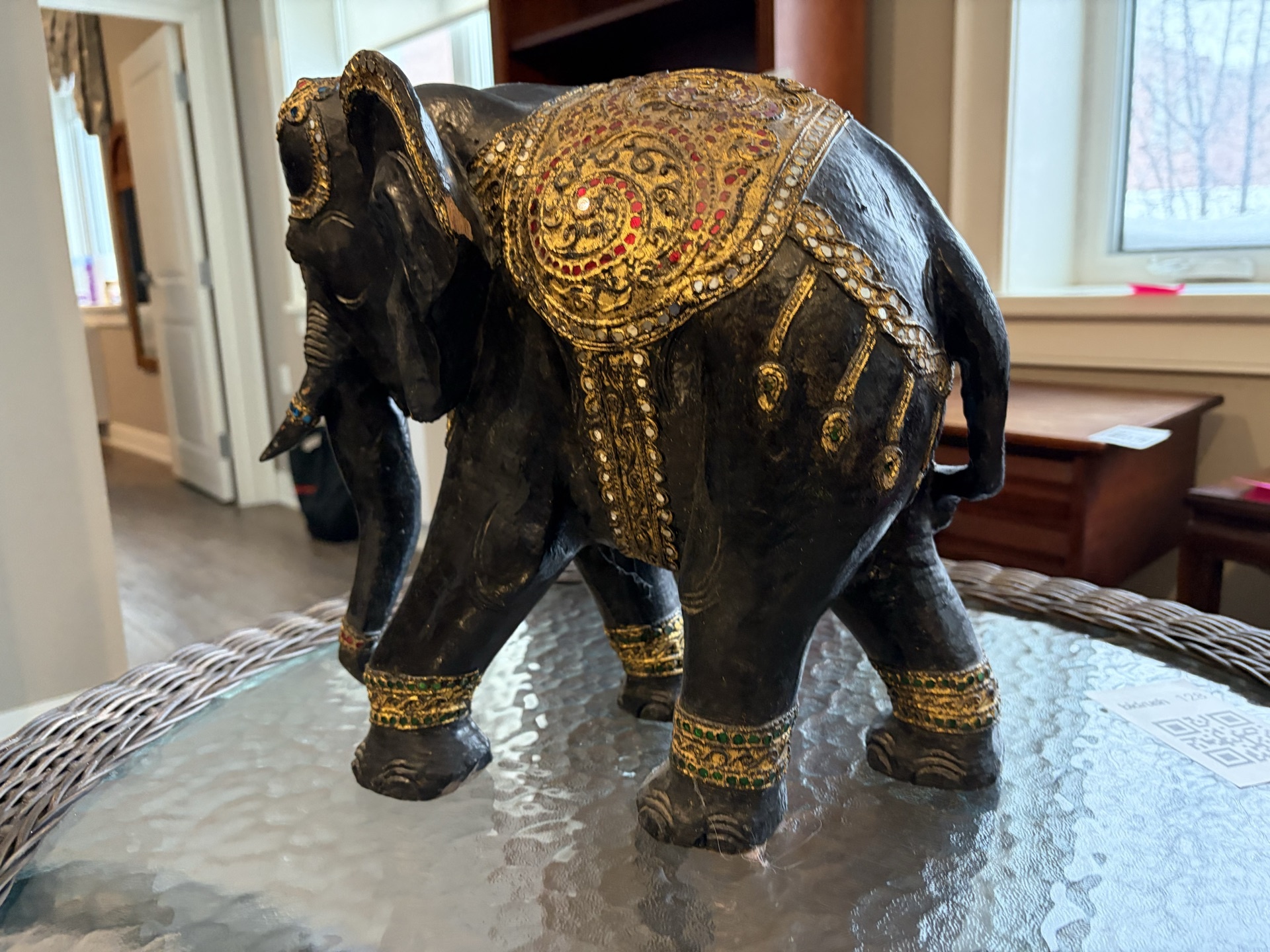 Antique Burmese ornate decorative elephant statue - image 5 of 7