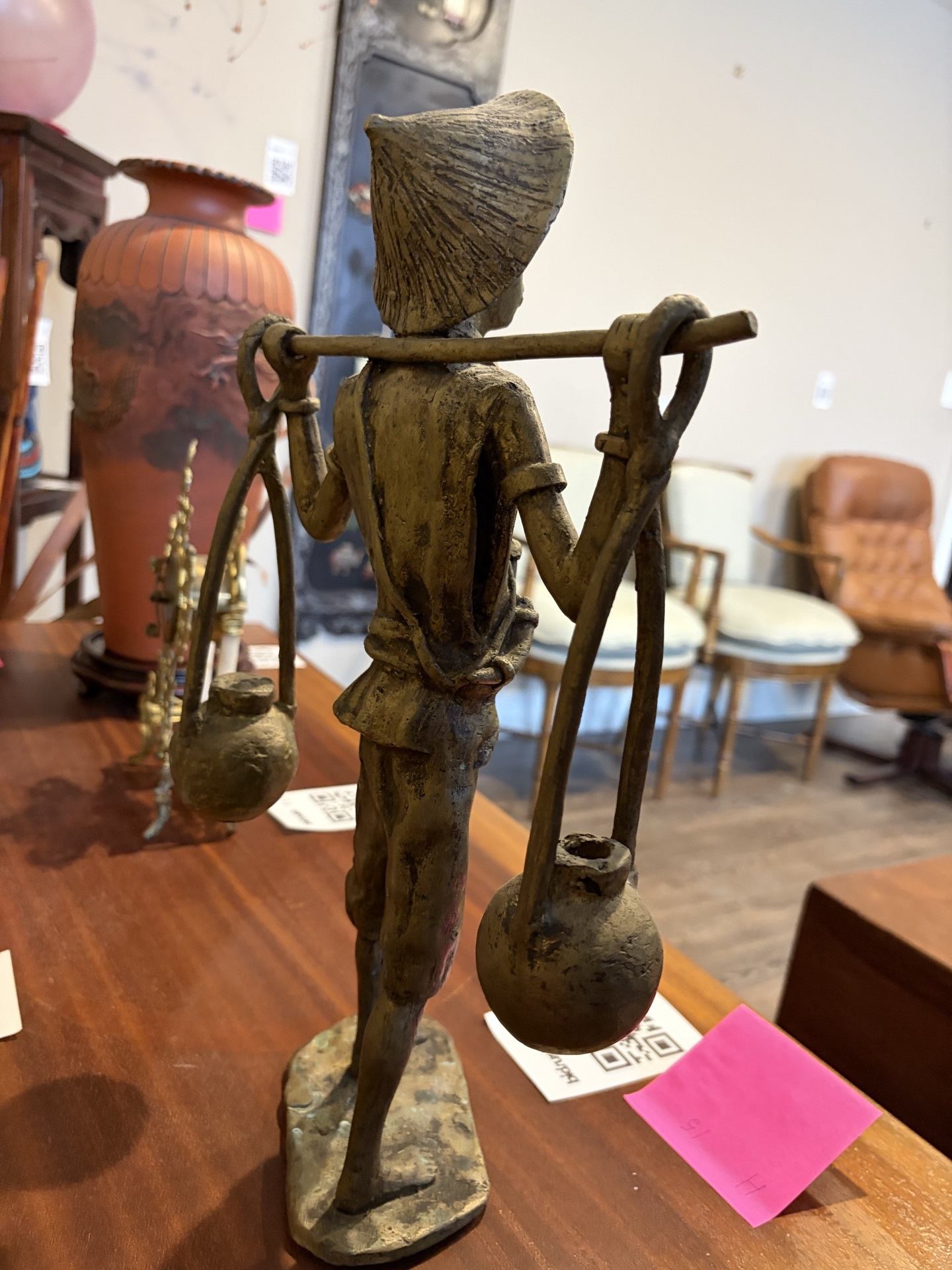 Bronze Statue of a figure carrying a balance scale - image 5 of 9