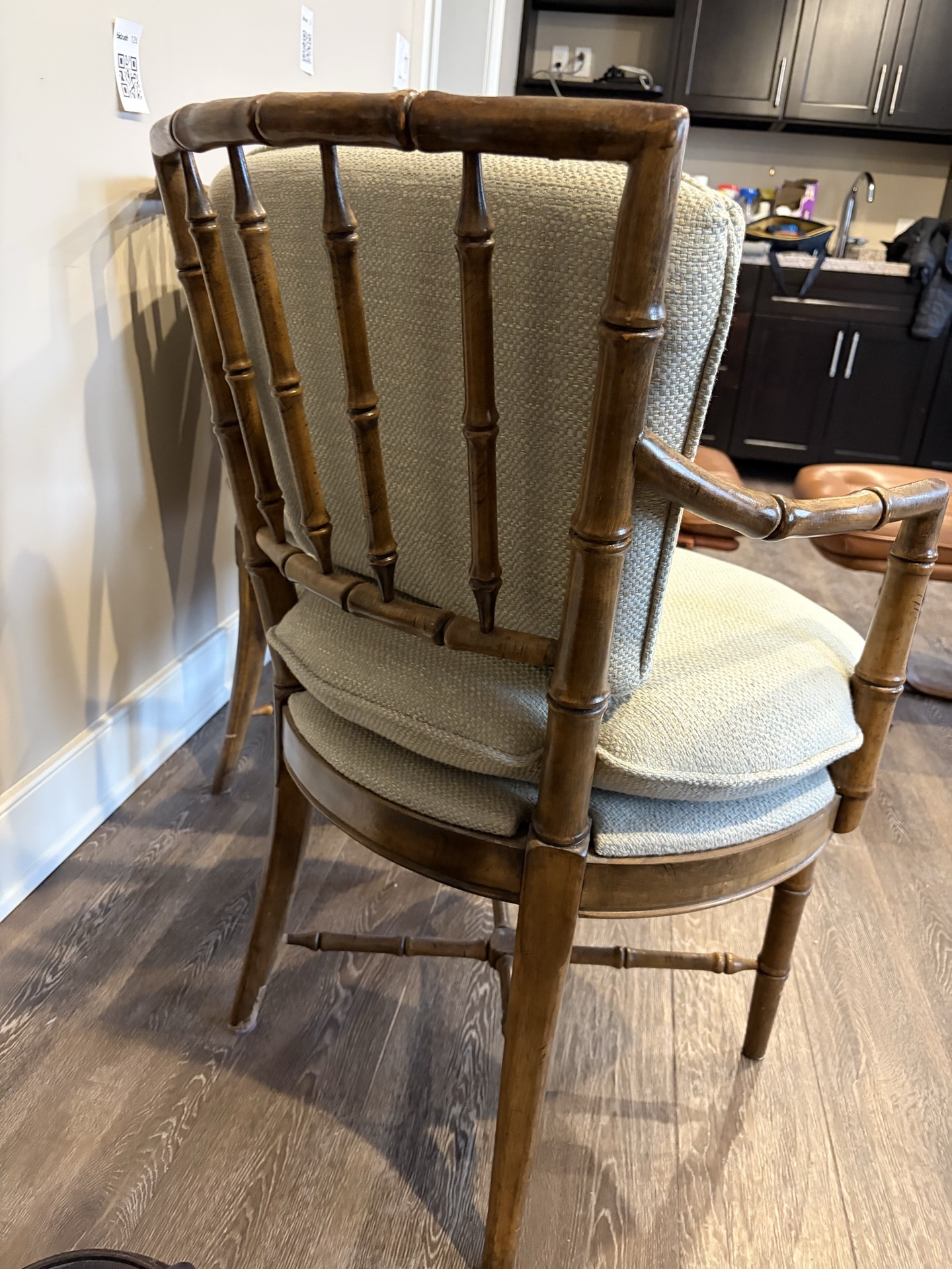 Pair of bamboo-frame chairs - image 7 of 8
