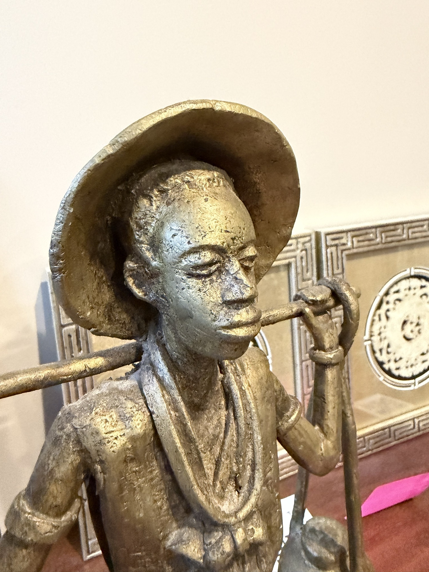 Bronze Statue of a figure carrying a balance scale - image 3 of 9