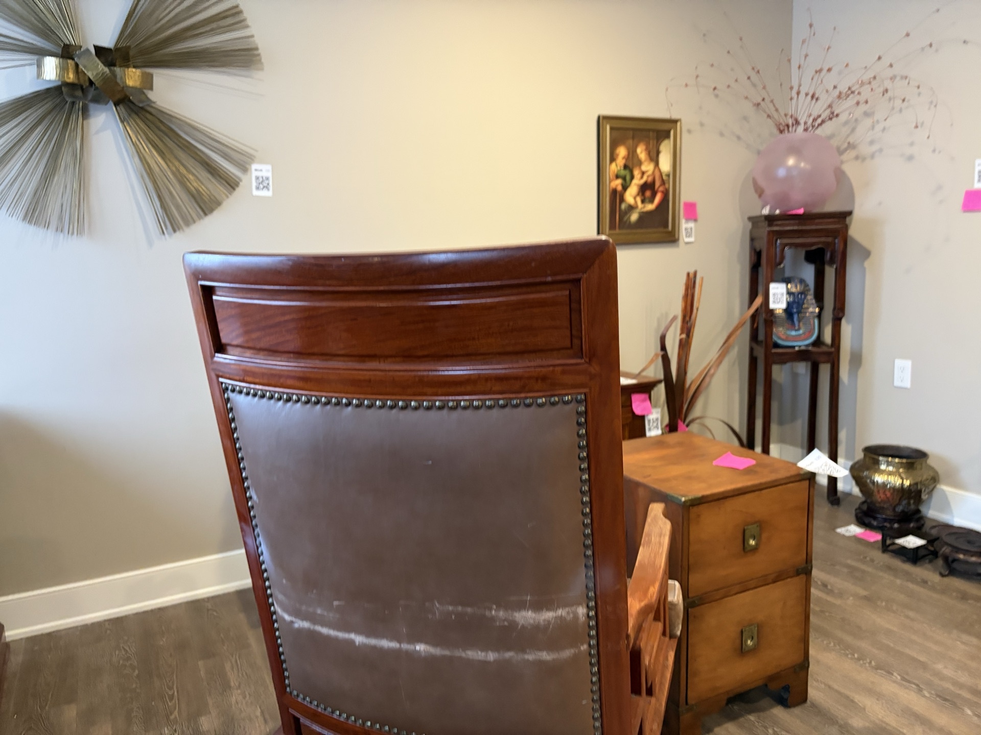 Wooden high-back leather executive chair - image 7 of 8