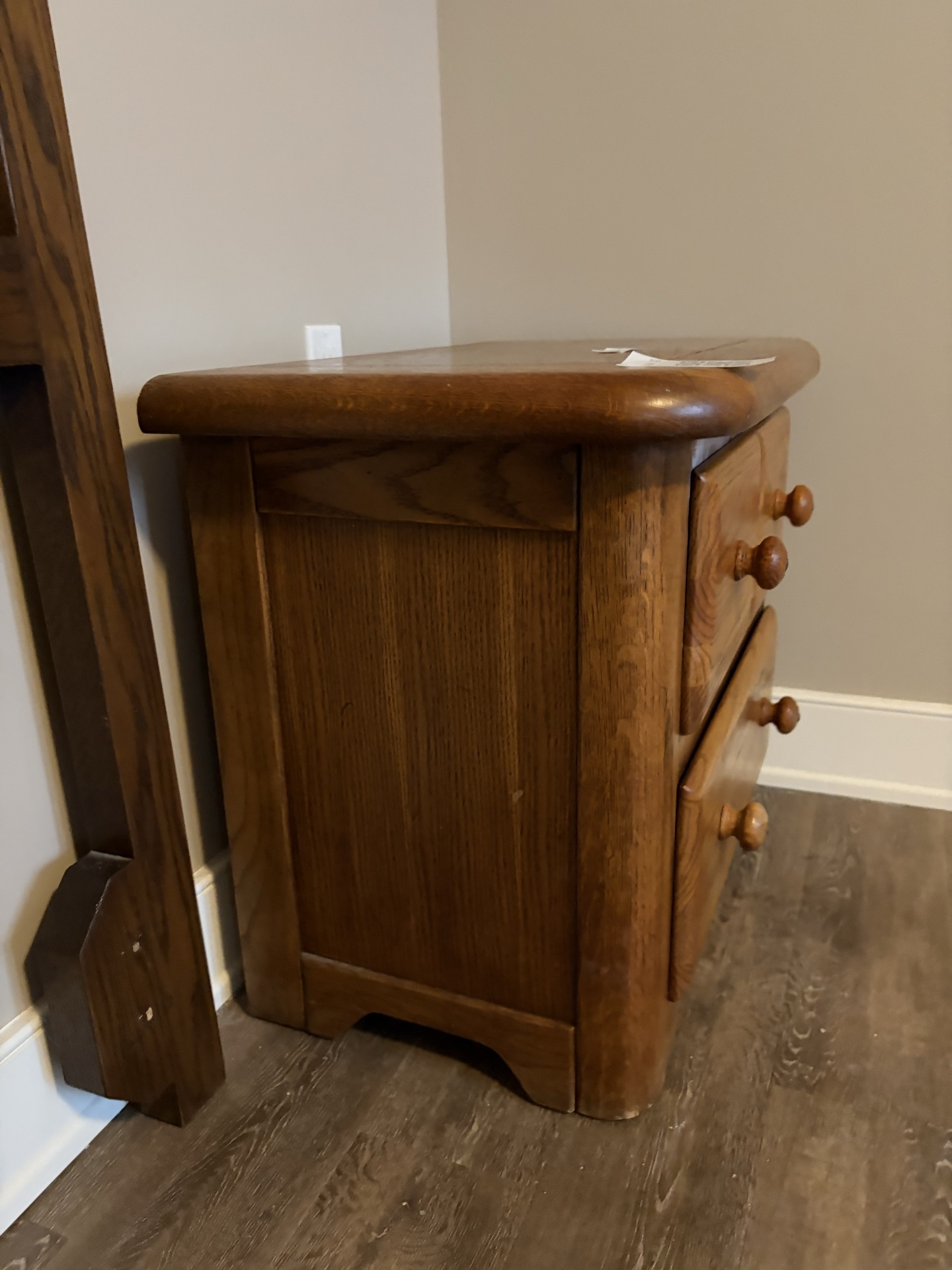 Solid Oak Wood Dresser with Two Drawers - image 5 of 5