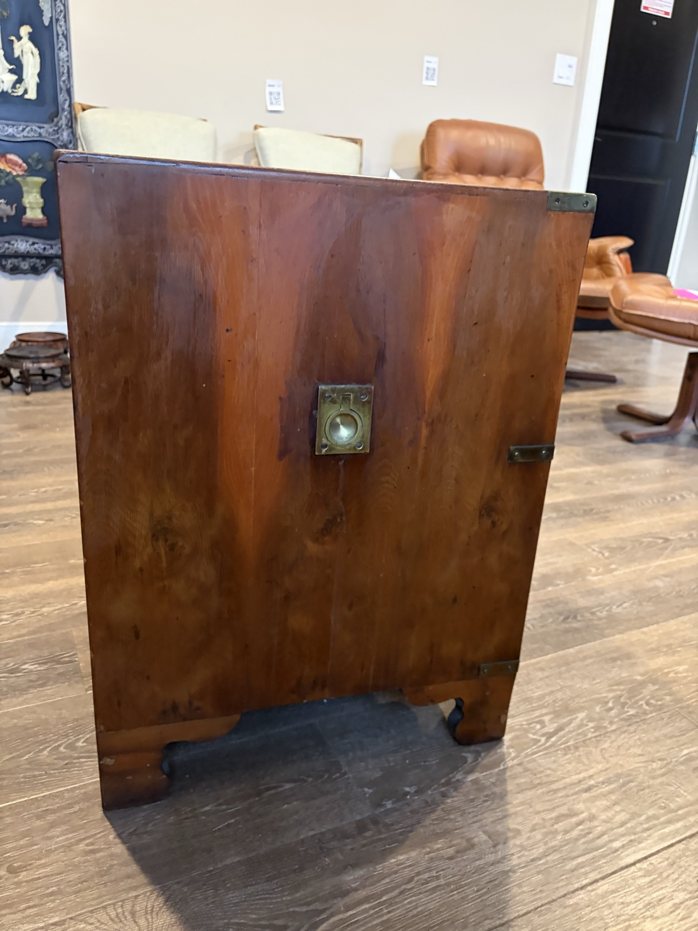 Antique two-drawer wood cabinet - image 4 of 10