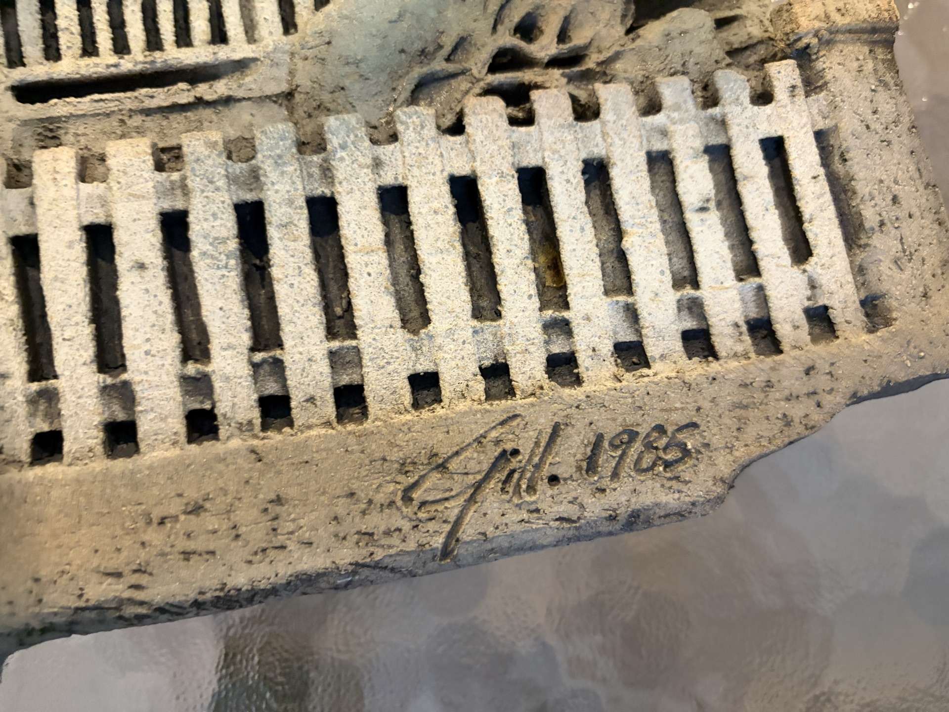 Concrete sculpture of a two-story house with trees and fence (Gill, 1965) - image 3 of 5
