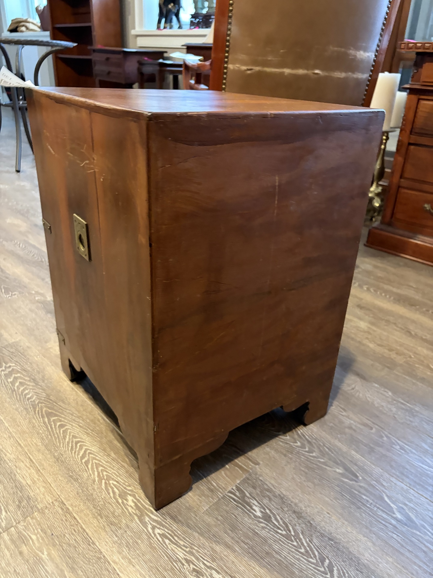Antique two-drawer wood cabinet - image 3 of 10