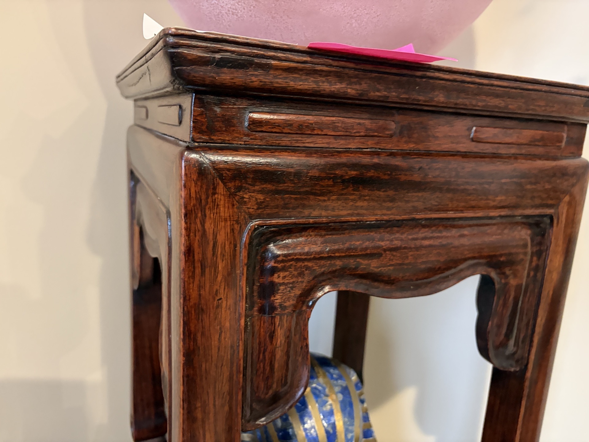 Tall carved wooden display stand - image 4 of 10