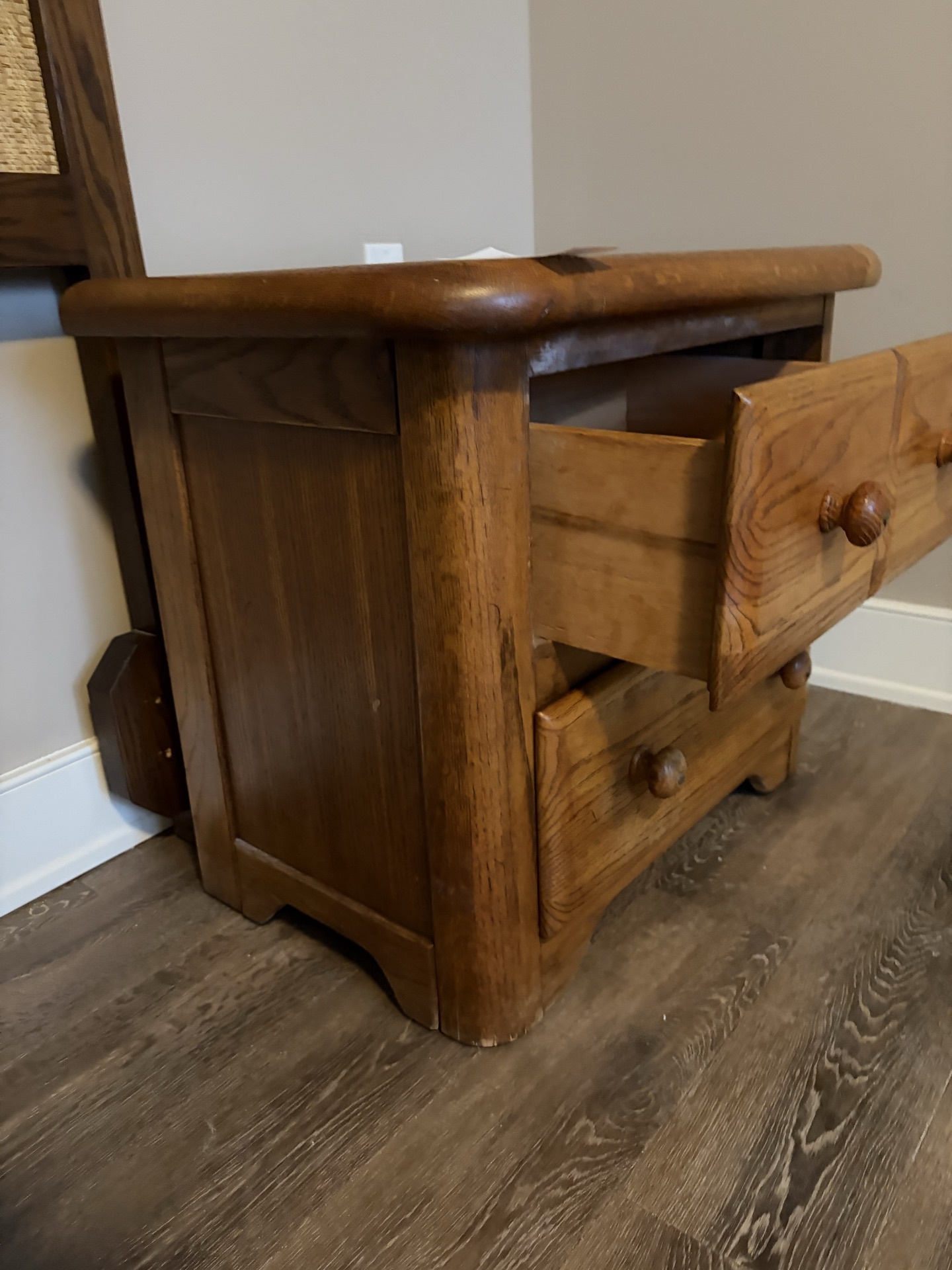 Solid Oak Wood Dresser with Two Drawers - image 2 of 5
