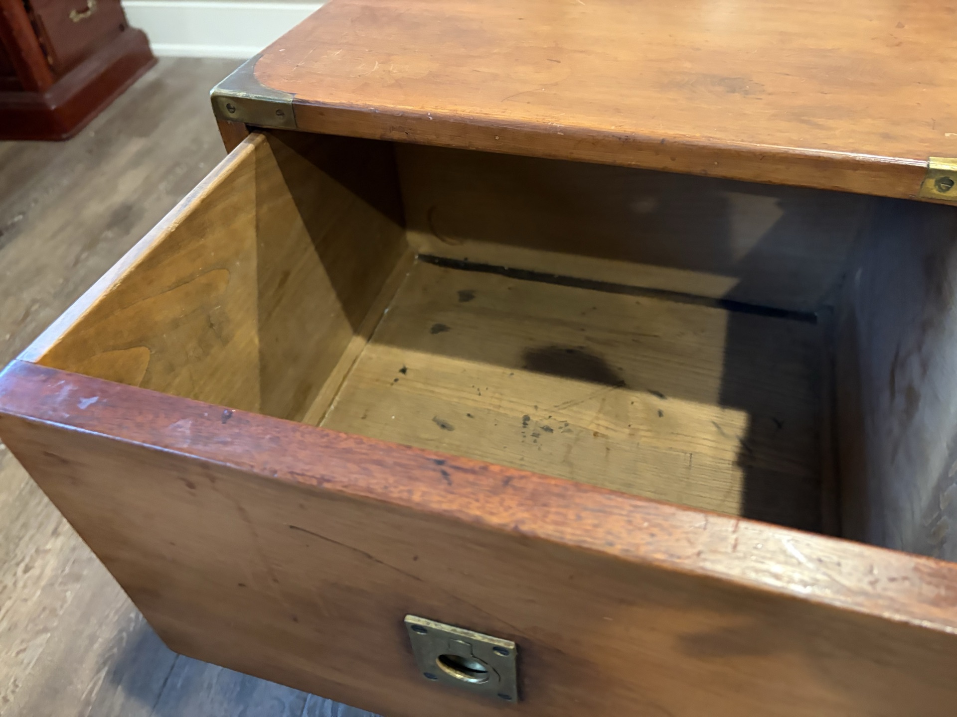 Antique two-drawer wood cabinet - image 6 of 10