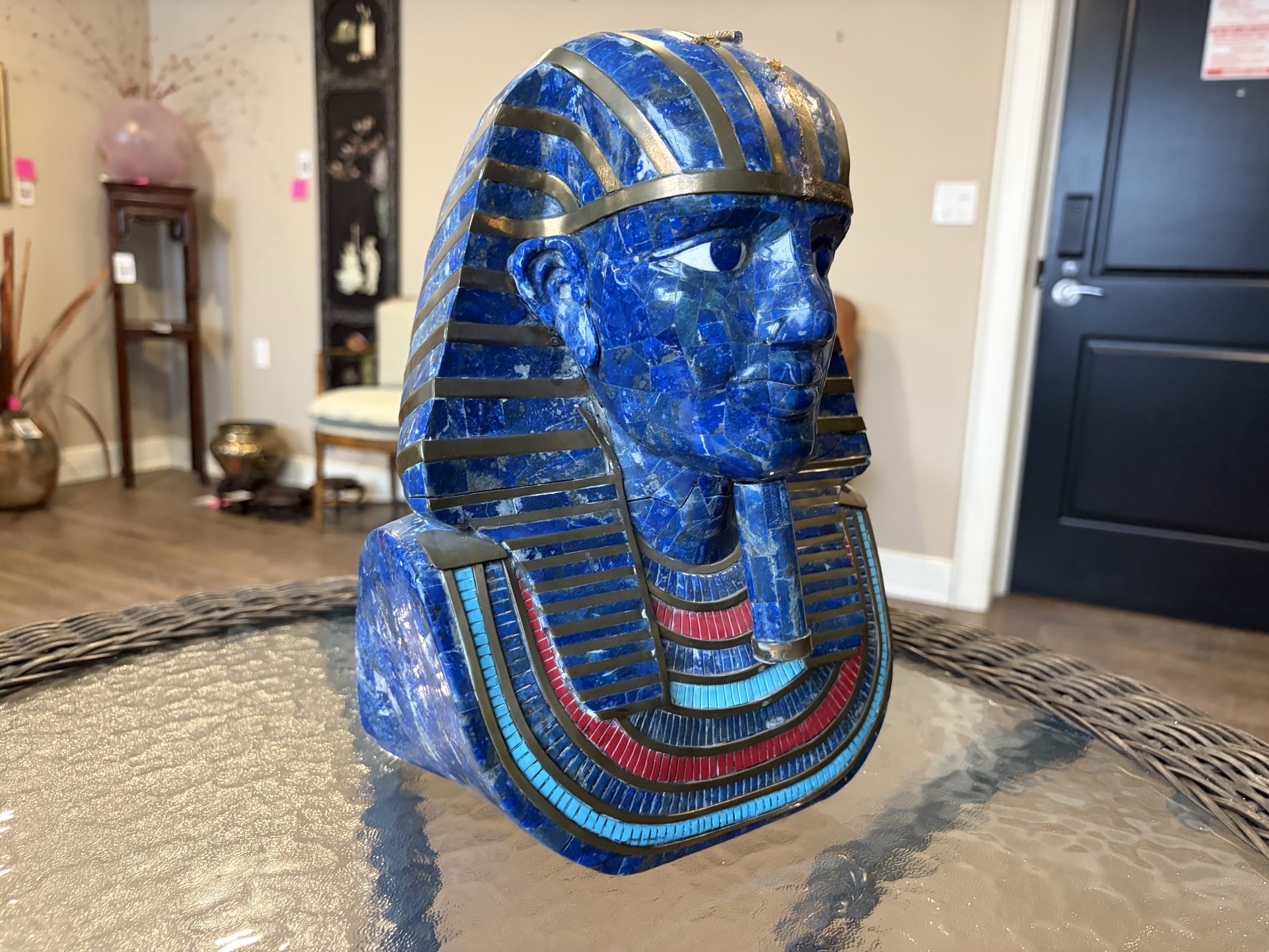 Lapis lazuli stone bust of Tutankhamun - image 2 of 6