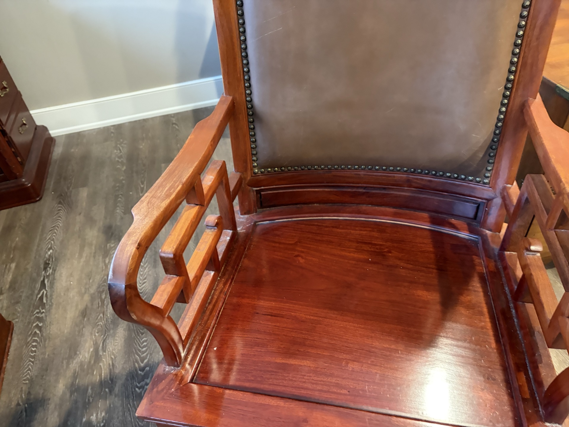 Wooden high-back leather executive chair - image 4 of 8