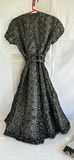 Black floral-print dress with belt and striped romper - thumbnail 4 of 10