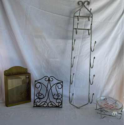 Vintage Painted Pyrex casserole, Towel Rack, etc. - Image 1 of 4