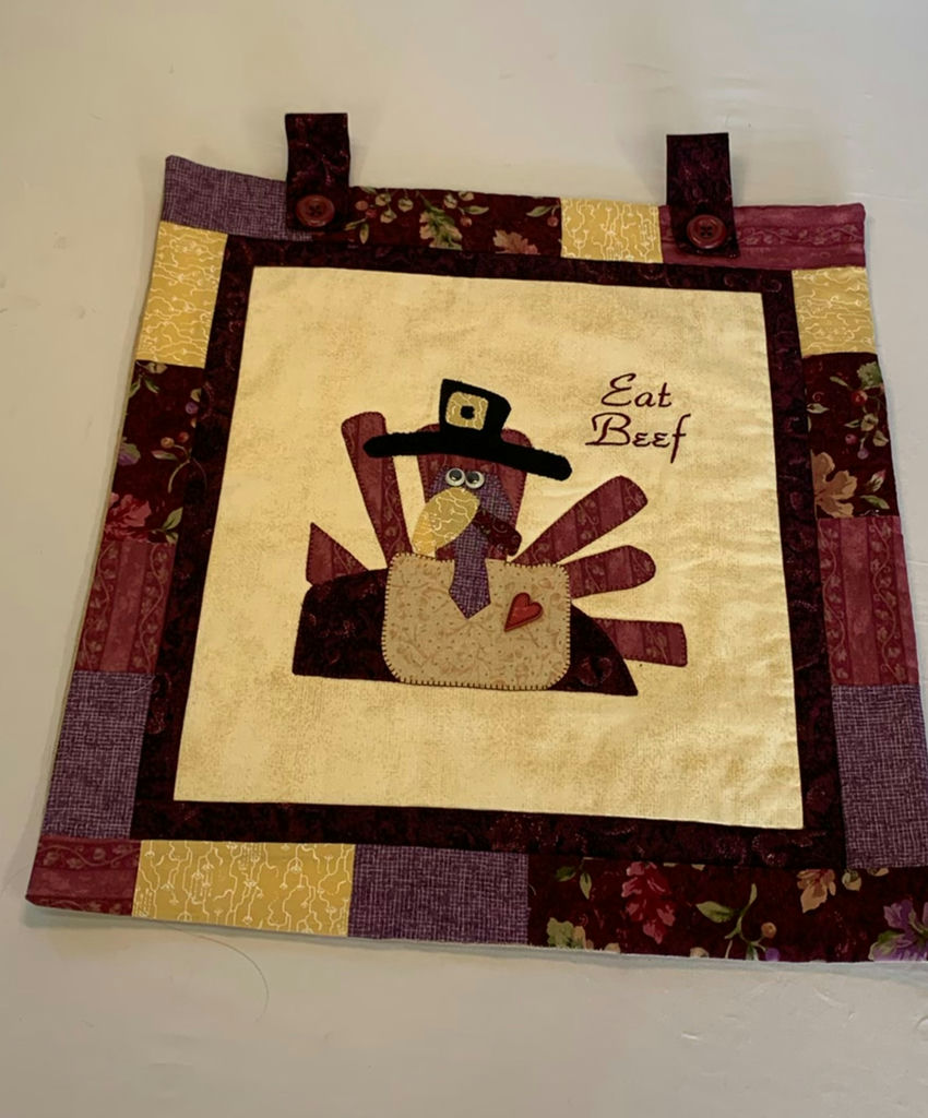Handcrafted Small Quilted Wall Hangings And Tablecloth - image 3 of 8