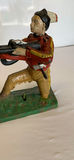 Antique Painted Cast Iron Piggy Bank of Native American hunting a Bear - thumbnail 2 of 7