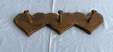 Wooden decorative items: multi-branch candle holder, miniature rocking chair, and heart-shaped peg rack - thumbnail 5 of 7
