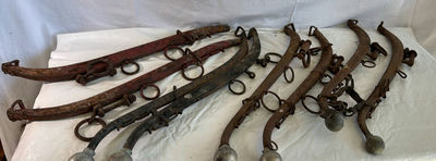 8 Antique Wood and metal Parts of a Horse Harness - Image 1 of 7