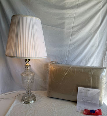 New Vanity Stool And Cut Glass Lamp - Image 1 of 4