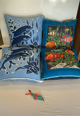 Four Washable Cover Throw Pillows - Image 1 of 4