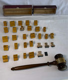Gavel and vintage wooden stamping blocks with storage boxes - thumbnail 2 of 5