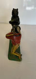 Antique Painted Cast Iron Piggy Bank of Native American hunting a Bear - thumbnail 5 of 7