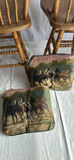 Press Back Swiveling Oak Barstools, paintings horses on backs - thumbnail 7 of 7