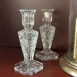 Heirloom Mantle Clock, Crystal Candleholders, Vase - thumbnail 3 of 12