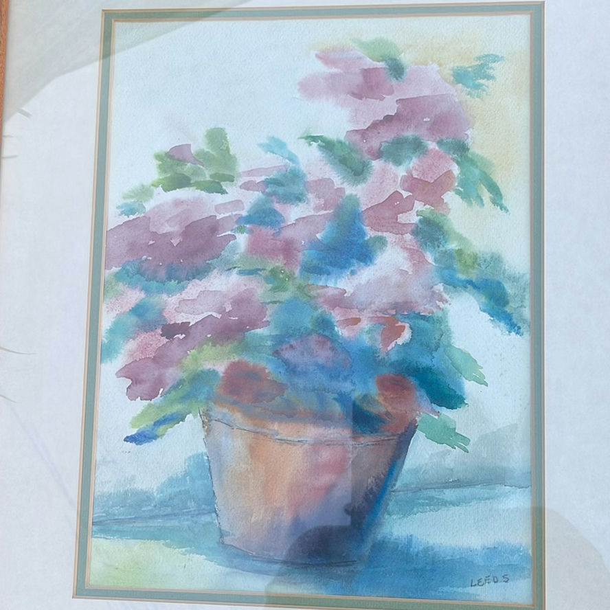 Original Local Floral Painting Signed Leeds And Older Print Of A Woman Signed W.A.S - image 8 of 12