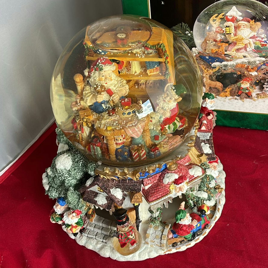 Santa Globe and Dept 56 Santa White Porcelain Santa - image 2 of 7