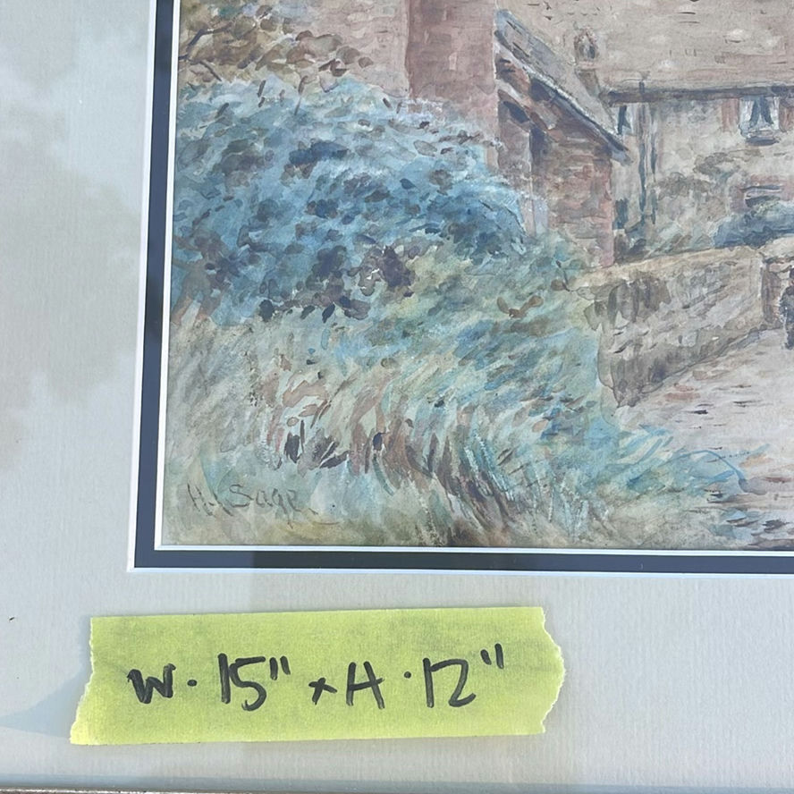 Henry James Sage – Companion Pair of Surrey Watercolors, Ferry Path, St Catherine’s, Guildford And Cats In A Boat by Louis Wain - image 15 of 20