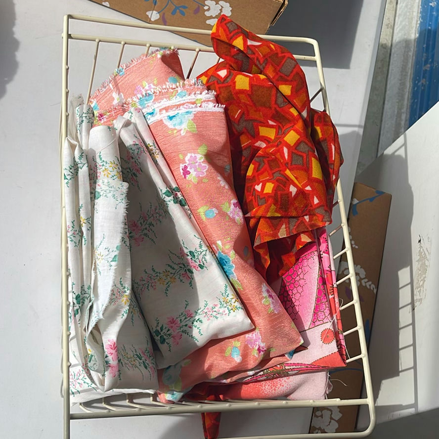 Various Vintage Colourful Material  - image 1 of 18