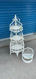 White Wicker Shelving Unit and Hanging Wicker Holder - thumbnail 1 of 8