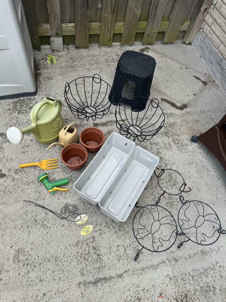 Plant Holders And Stool - image 1 of 5