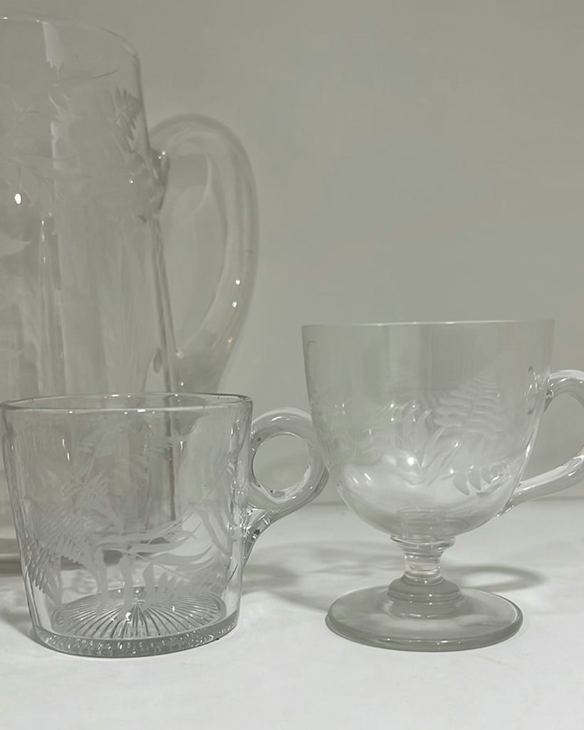 Vintage Etched Fern Patterned Glassware - image 5 of 13