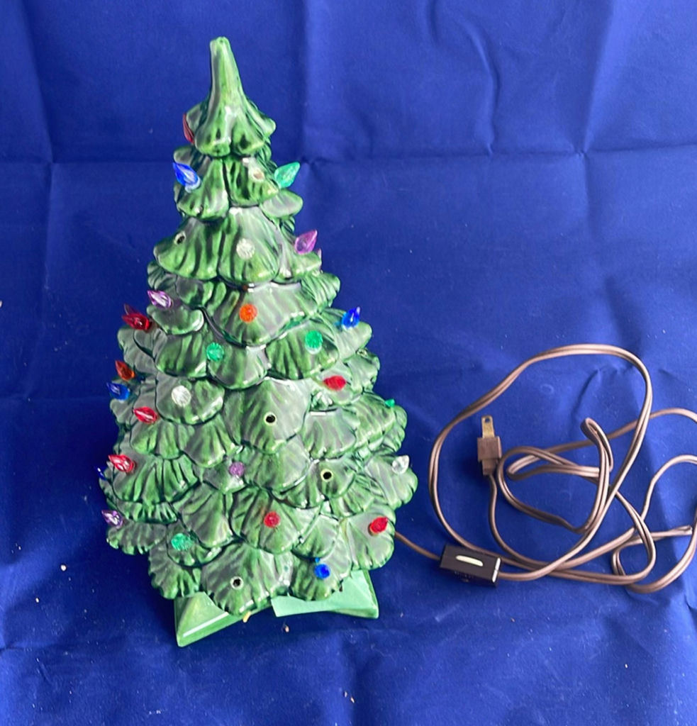 Vintage Green Ceramic Light Up Tree - image 1 of 8