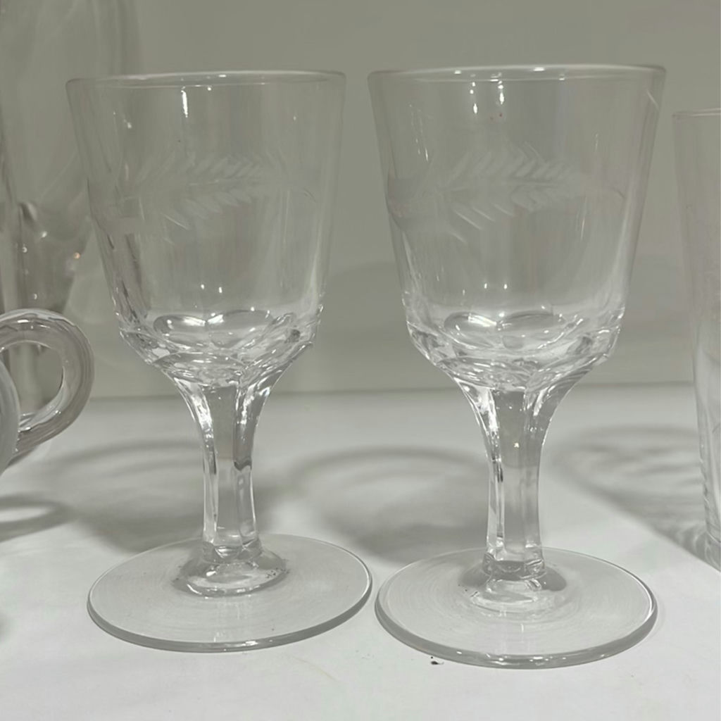 Vintage Etched Fern Patterned Glassware  - image 4 of 13