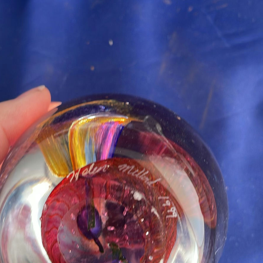 Helen Millard Glass Paperweight, Royal Doulton Crystal Trinket Box, Oil and Vinegar holder and Crystal Frame - image 12 of 13