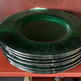 Green Glass Chargers, Butter Dish, Waterford Candleholder, Carafe and Glass - thumbnail 12 of 13