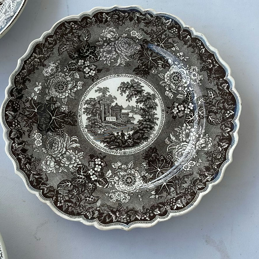 Antique Transferware and Antique Game Pie Dish - image 2 of 25
