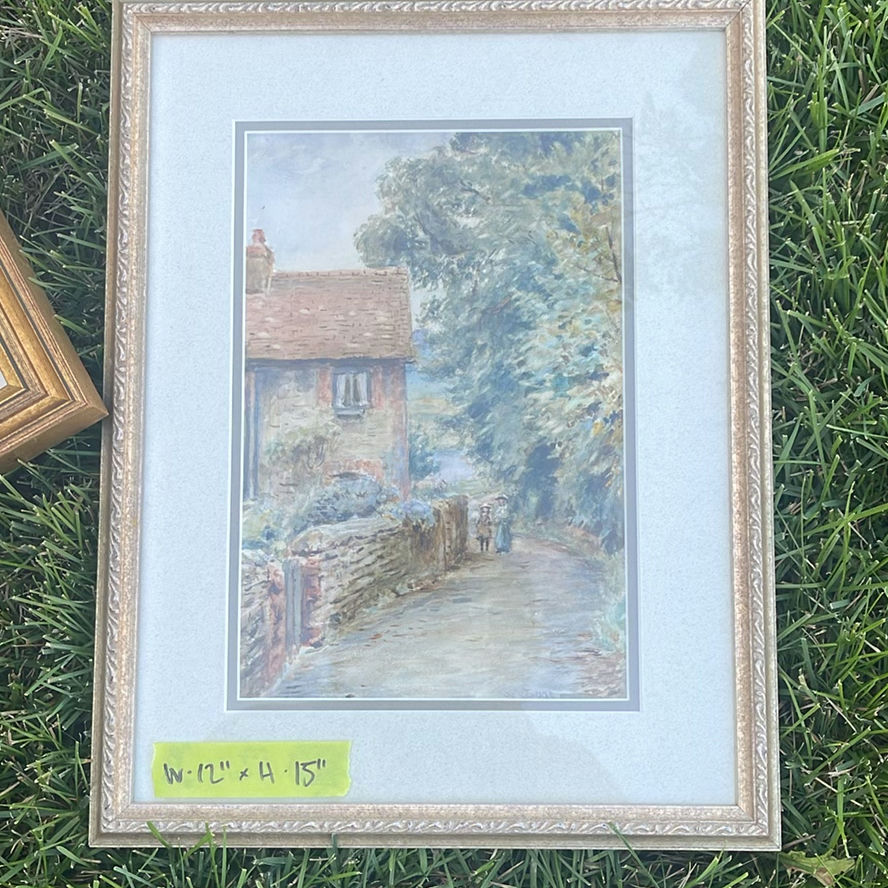 Henry James Sage – Companion Pair of Surrey Watercolors, Ferry Path, St Catherine’s, Guildford And Cats In A Boat by Louis Wain - image 3 of 20