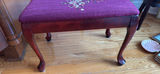 Vintage Wooden Footstool with Needlepoint Tapestry - thumbnail 7 of 7