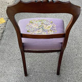 Vintage Wood Balloon Back Side Chair with Needlepoint Seat - thumbnail 5 of 7
