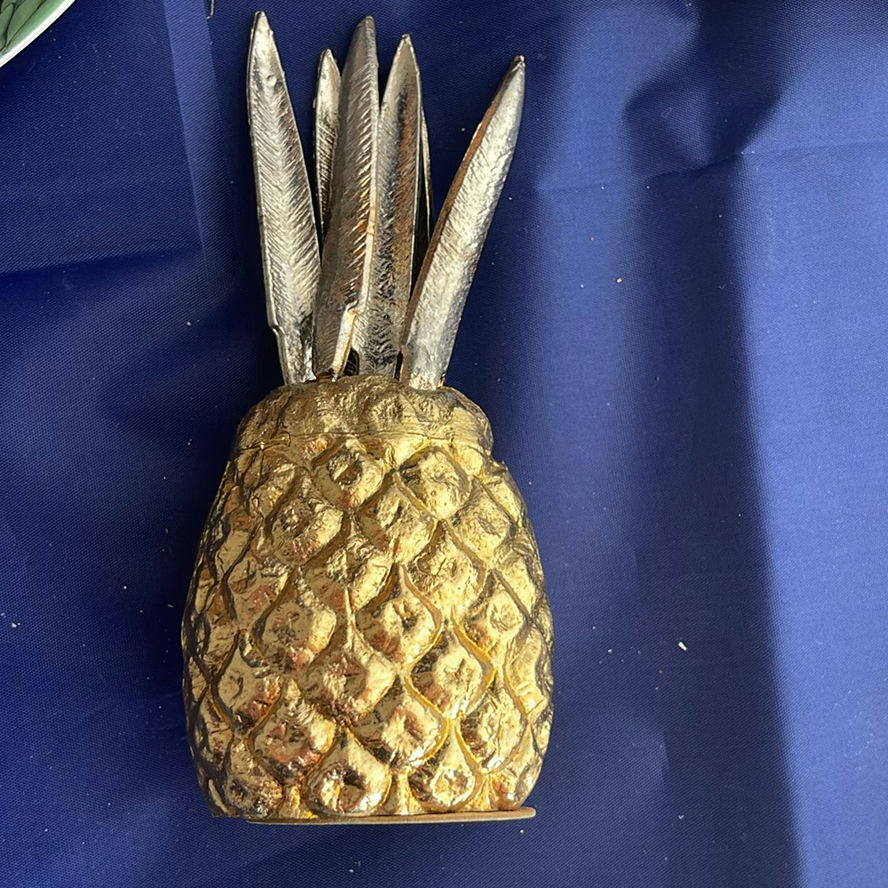 Pineapple Stand with Appetizer Forks, 6 Royal Vale Fruit Plates and Candles - image 3 of 10