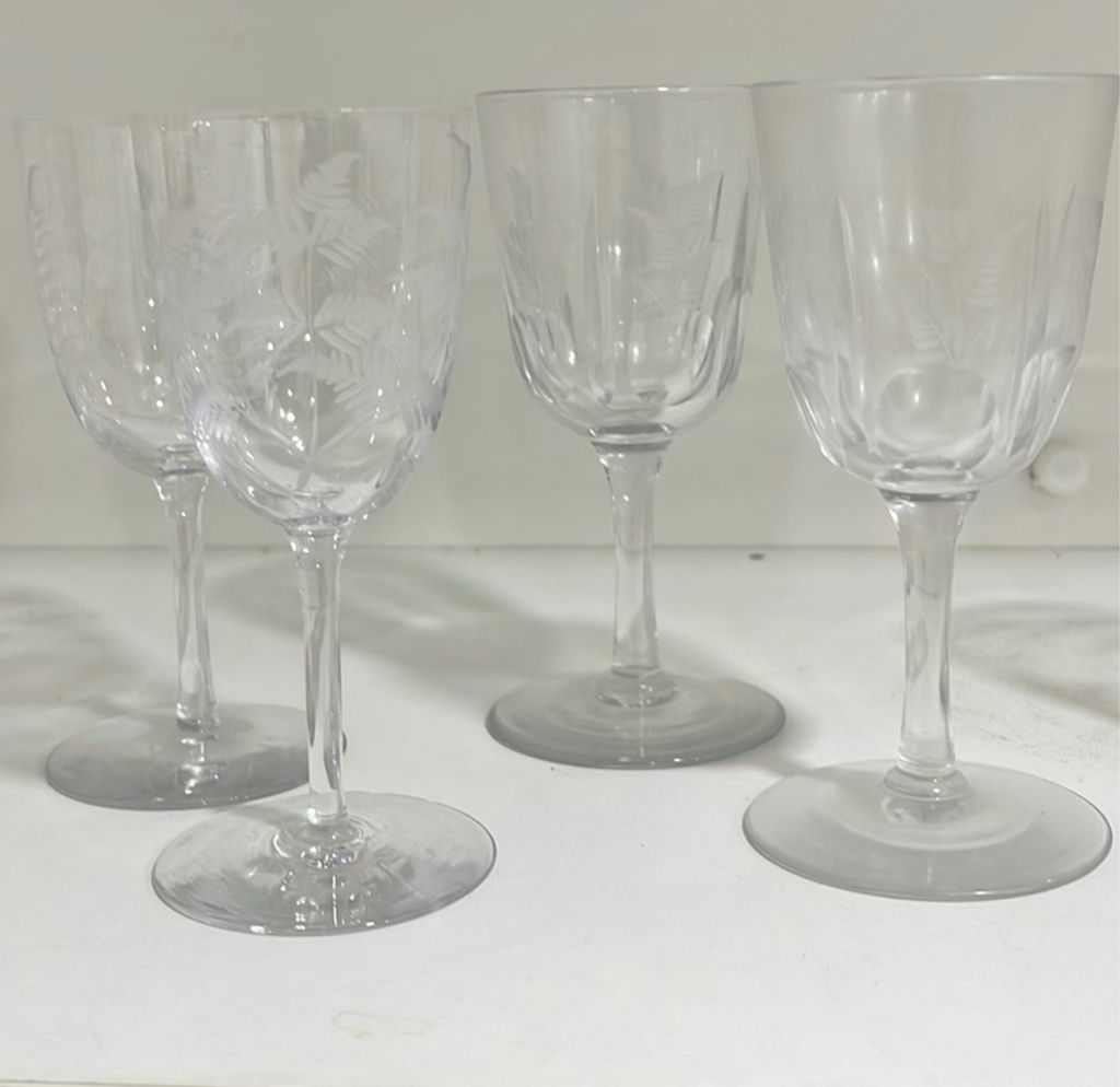 Vintage Etched Fern Patterned Glassware - image 8 of 13
